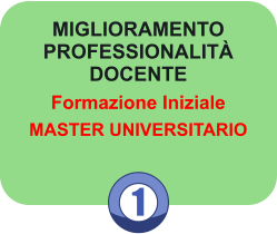 1 MIGLIORAMENTO PROFESSIONALIT DOCENTE Formazione Iniziale MASTER UNIVERSITARIO