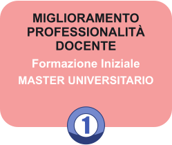 1 MIGLIORAMENTO PROFESSIONALIT DOCENTE Formazione Iniziale MASTER UNIVERSITARIO